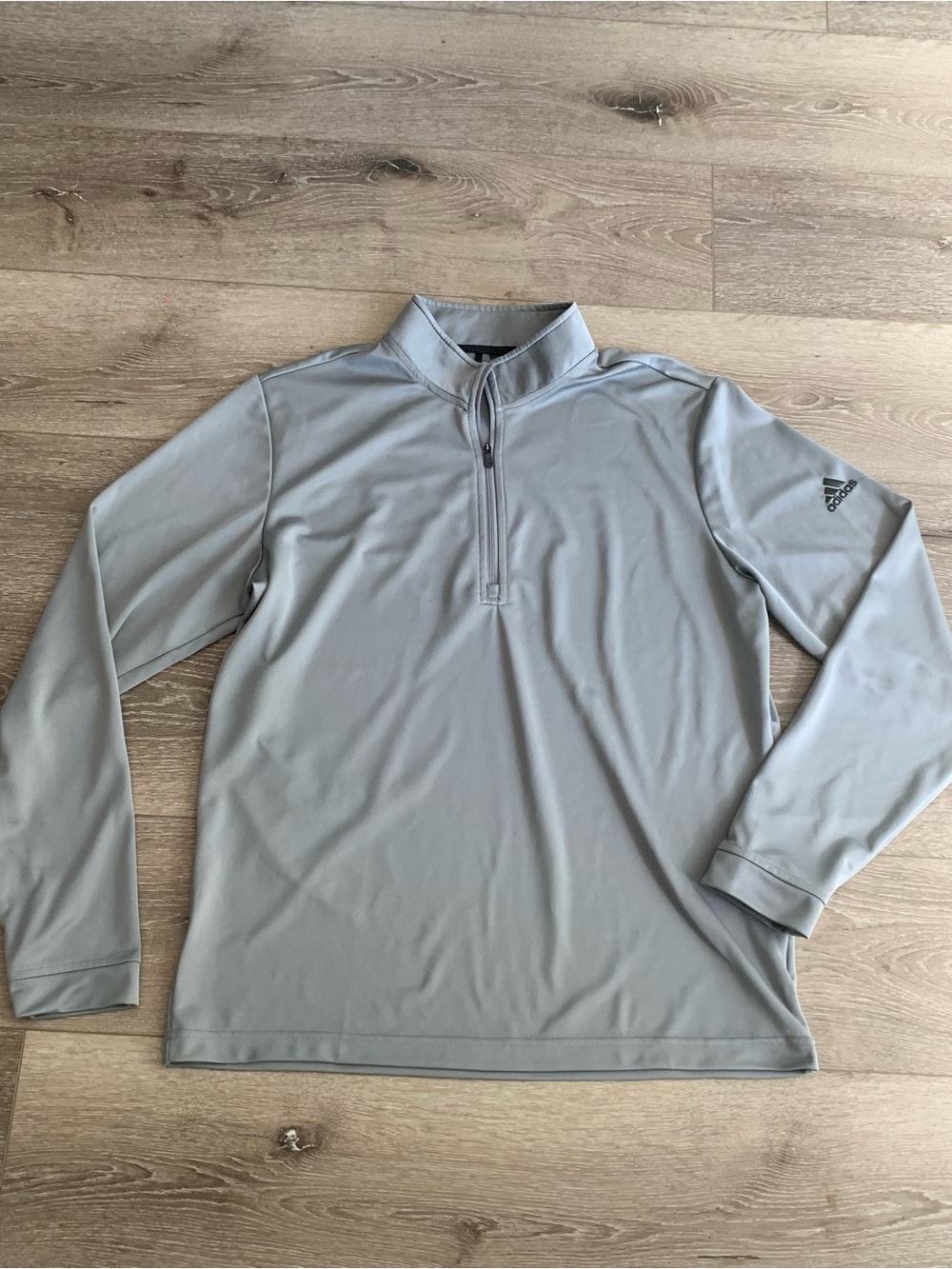 Adidas Mens Size Medium Gray Lightweight Pullover Quarter-Zip